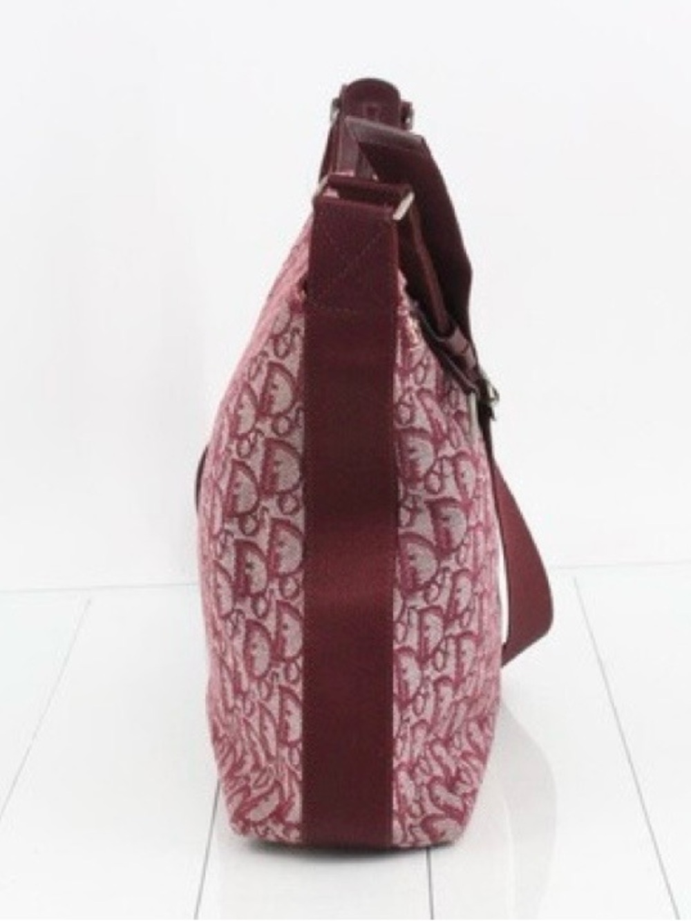 Christian Dior Trotter Canvas Shoulder Bag Red Silver Auth ep11517 - Picture 4 of 9
